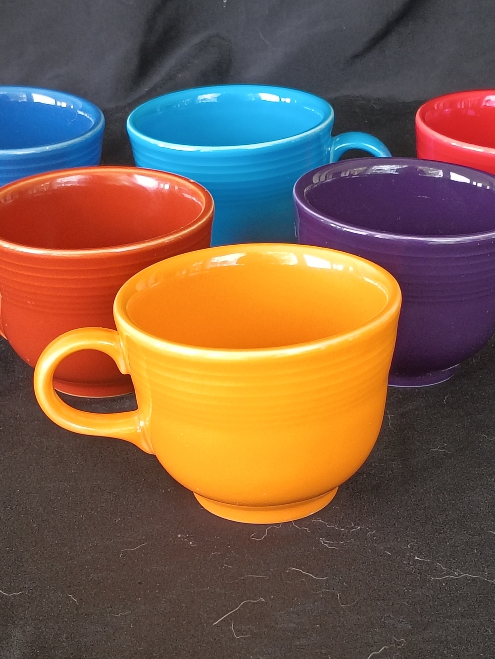 Fiestaware Fiesta Coffee Tea Mugs Cups Homer Laughlin HLC Tea Coffee Set Of 6